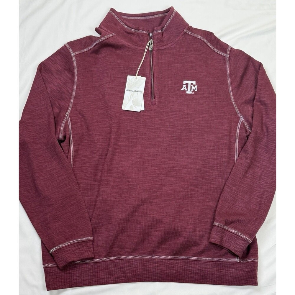 Texas A&M Aggies Sweater Mens XL 1/4 Zip NCAA Football Tommy Bahama NWT